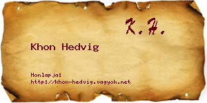 Khon Hedvig névjegykártya